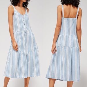 NWT LA CAUSA Indigo Striped Blue Moon Tank Dress